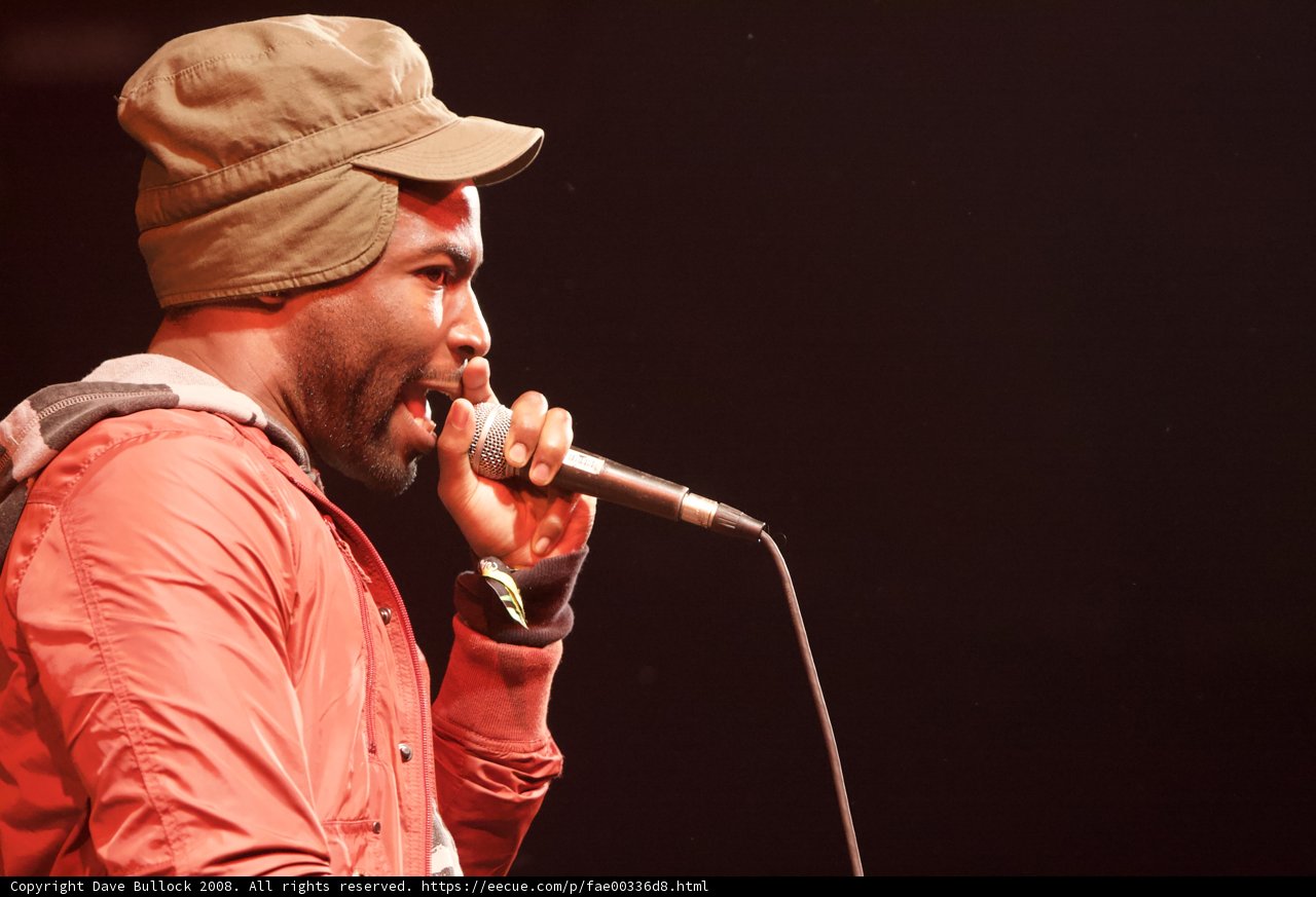 Hat and Microphone on the Coachella Stage