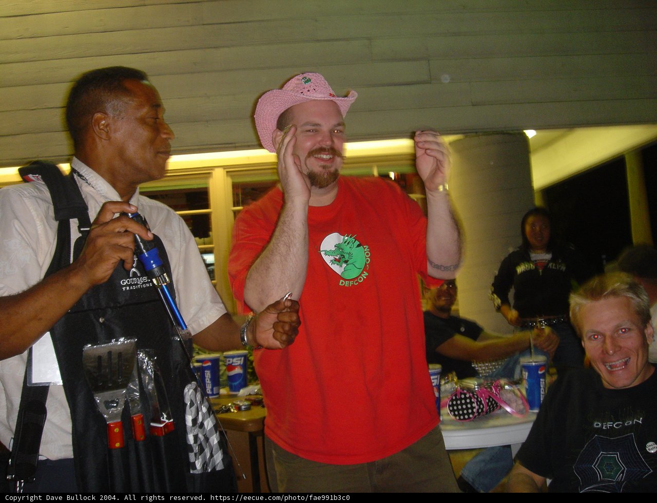 Red Shirted Man Hanging Out with Friends