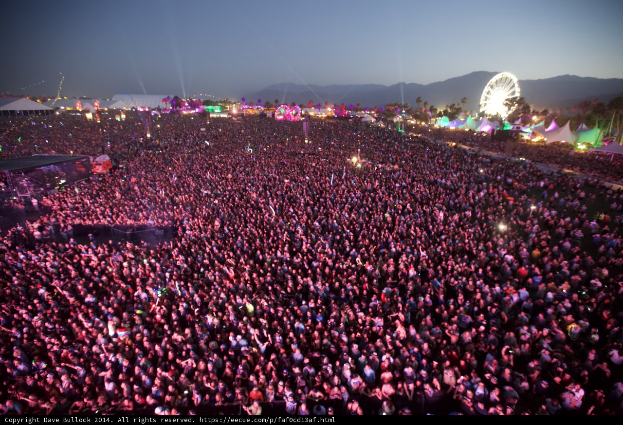 Unleashing the Energy: A Rockin' Crowd at Coachella Music Festival