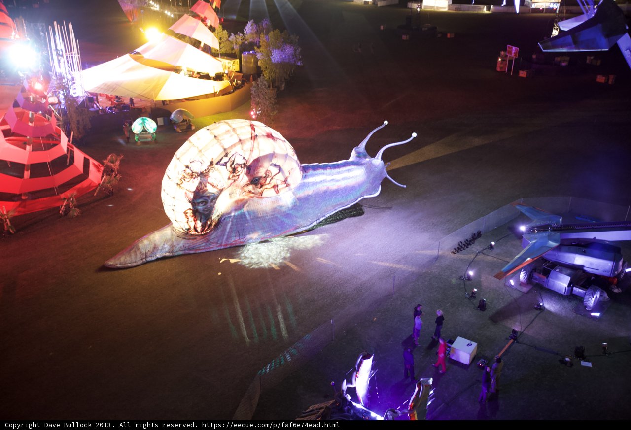 Illuminated Snail at Coachella
