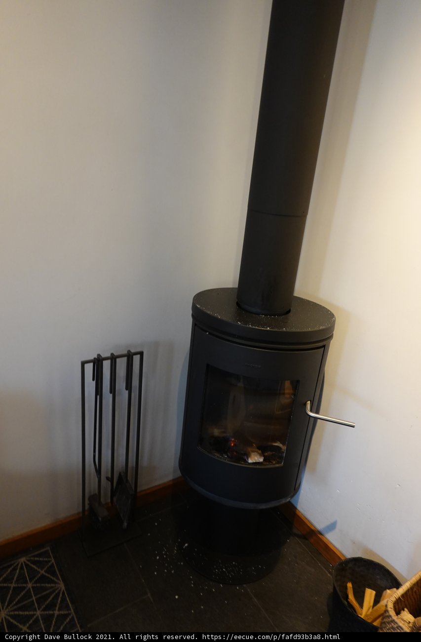 Cozy Combination: Wood Burning Stove and Fireplace
