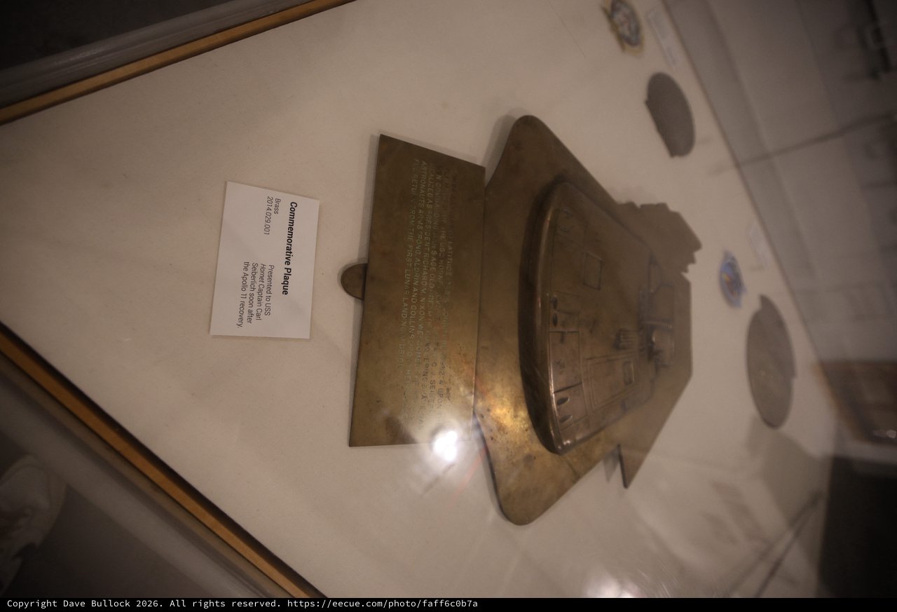 Historic USS Hornet Commemorative Bronze Plaque Display