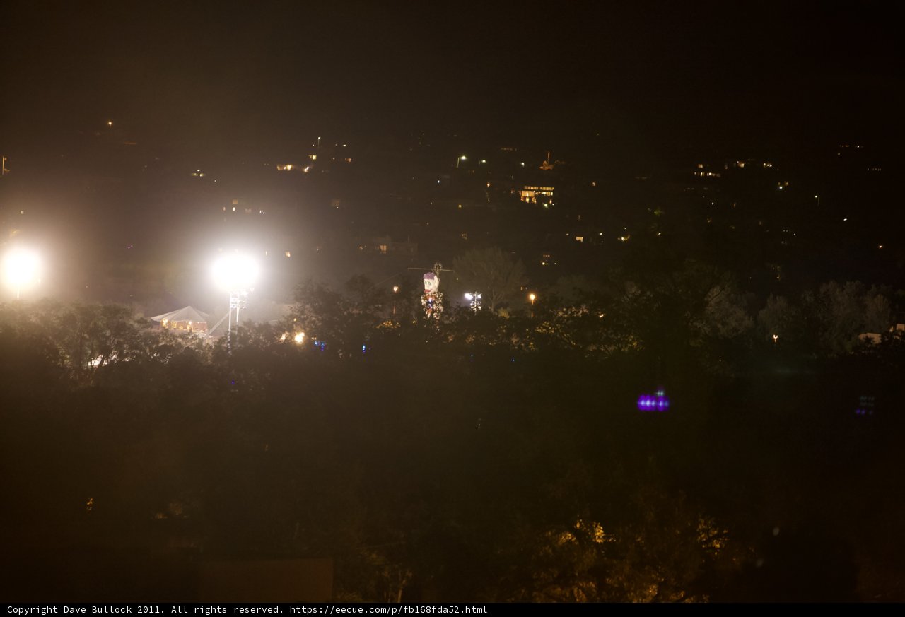 A Fiery View of the City at Night