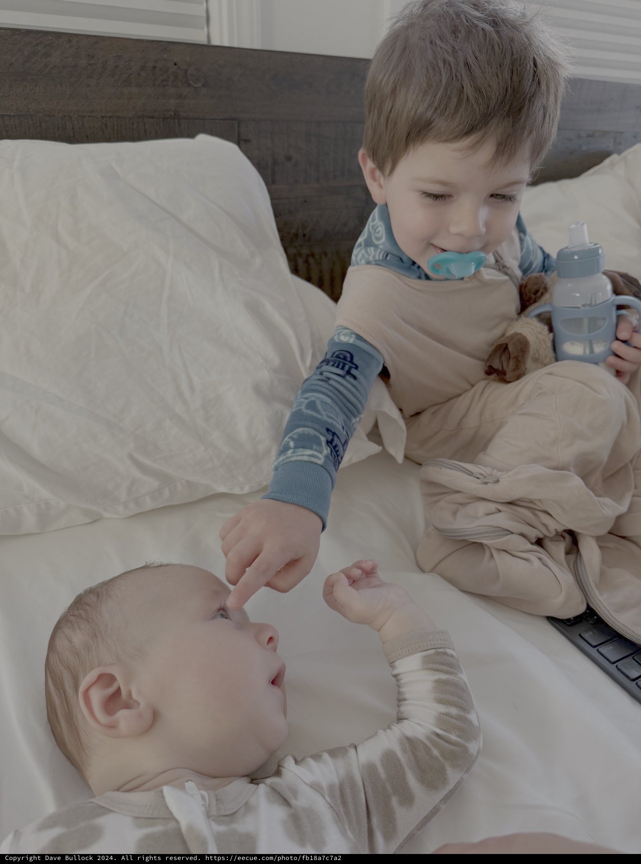 Tender Big Brother Moment with Newborn Baby