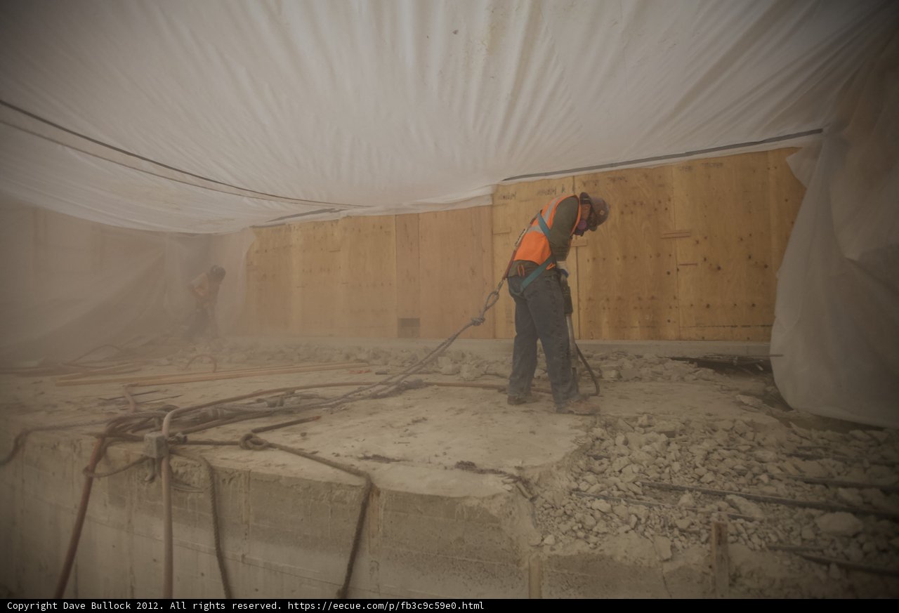 Working Hard on the Concrete Wall