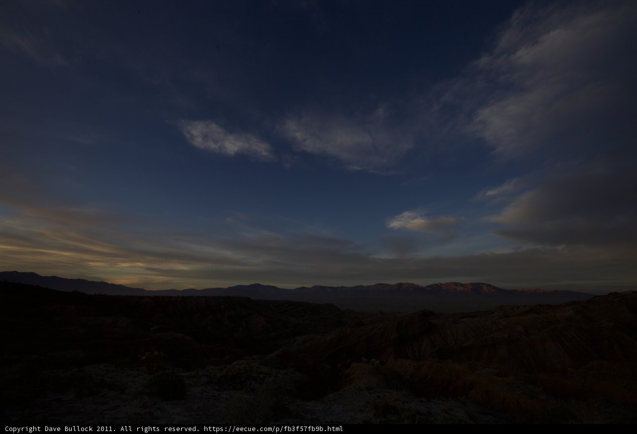 Desert Sunset Over Mountains