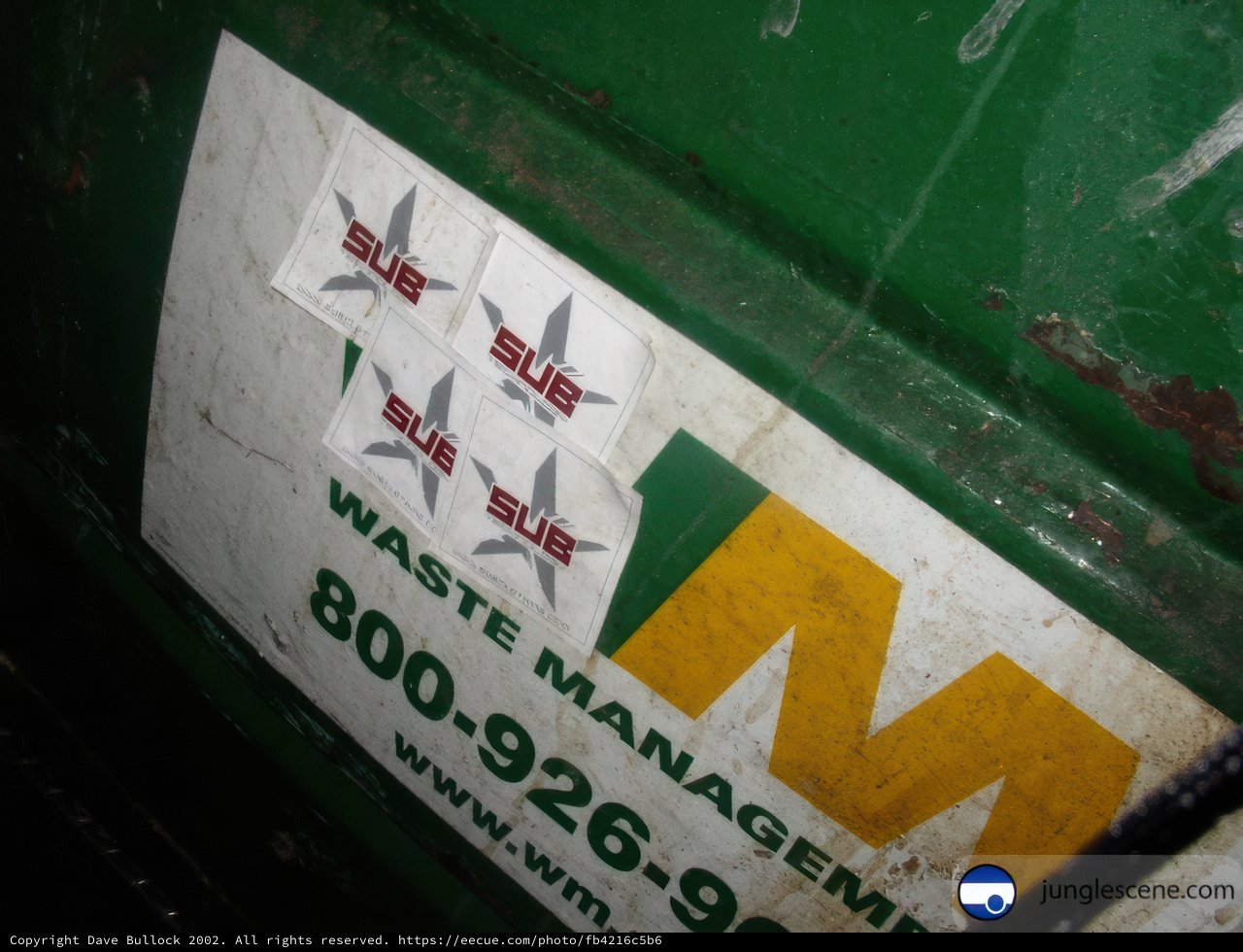 Sticker on a Garbage Truck