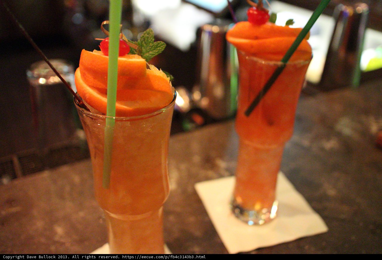 Mojito and Grapefruit Juice on a Table in Altadena