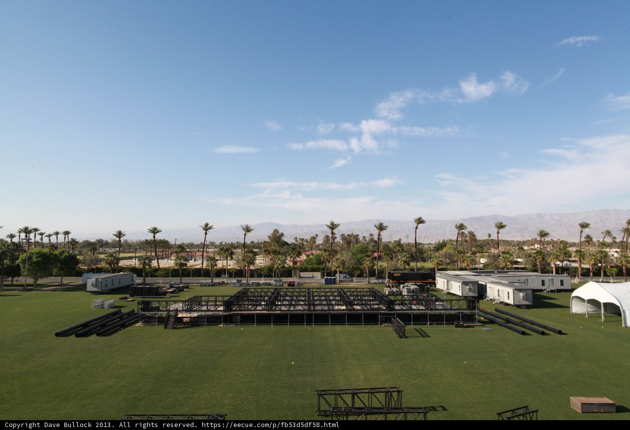 Elevated Stage in the Vast Coachella Field