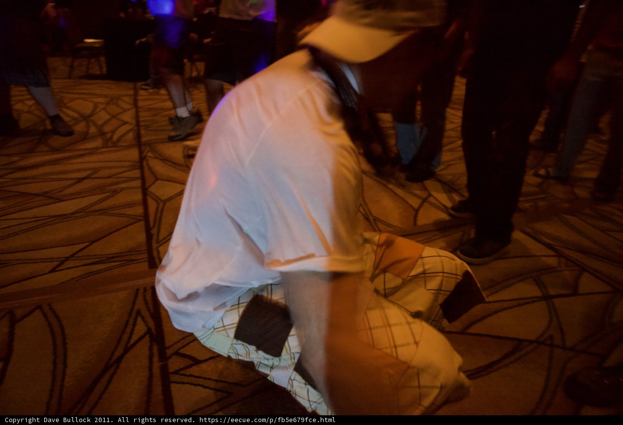 Kneeling on the Hardwood Floor