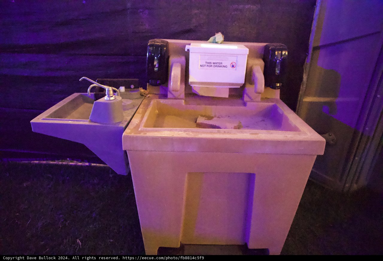 Hygiene Station at Night: Coachella 2024