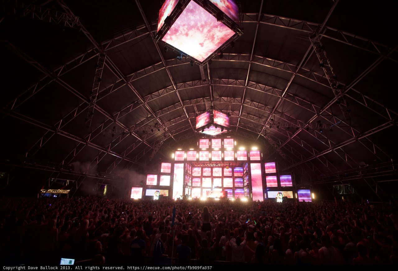Coachella Stage Lights up the Night Sky