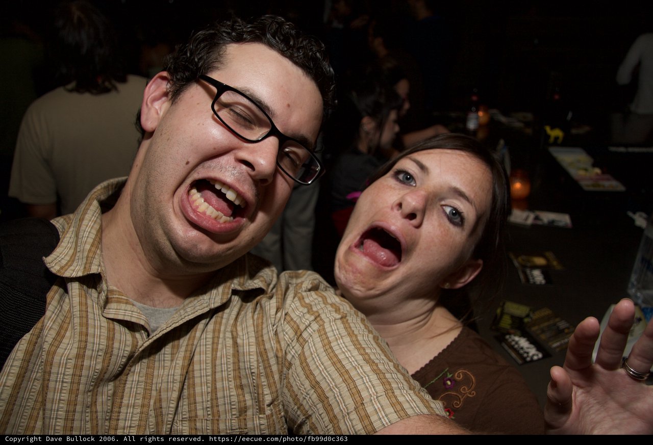 Dave and Penelope Making Silly Faces at Art Walk