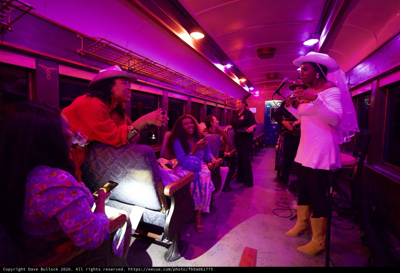 Theatrical Performance on Vintage Train Car Interior