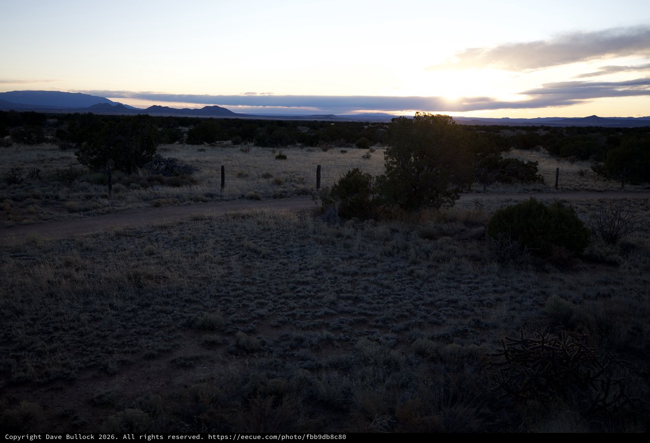 Desert Sunset Over Mountains in New Mexico