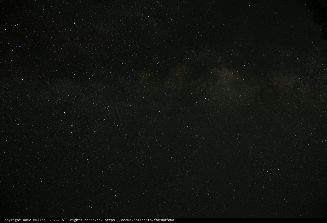 Milky Way Arches Over Lassen Volcanic Night Sky