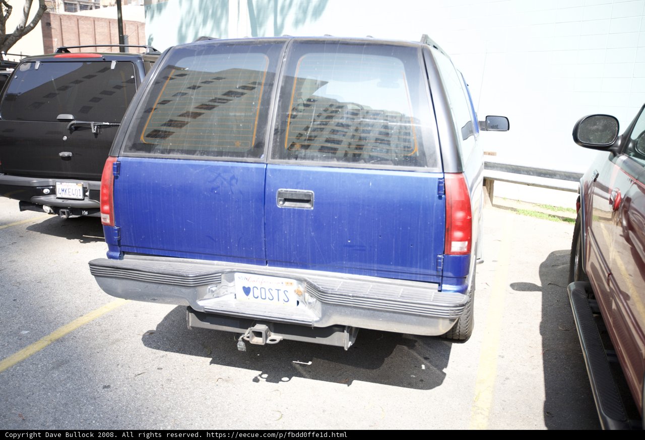 Blue Van in Parking Lot