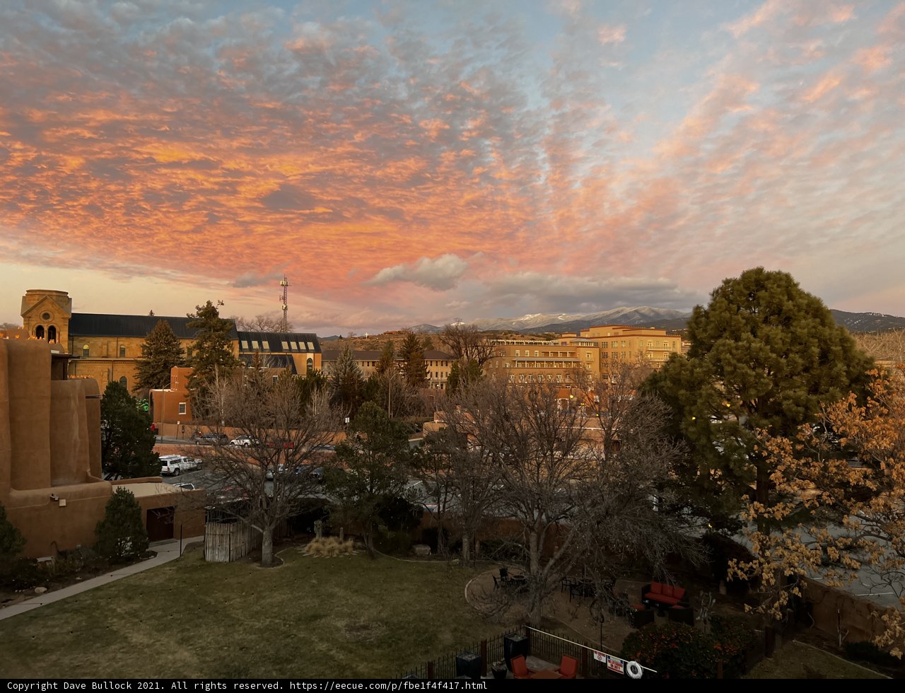 Sunset View from the Top of a Building in Santa Fe