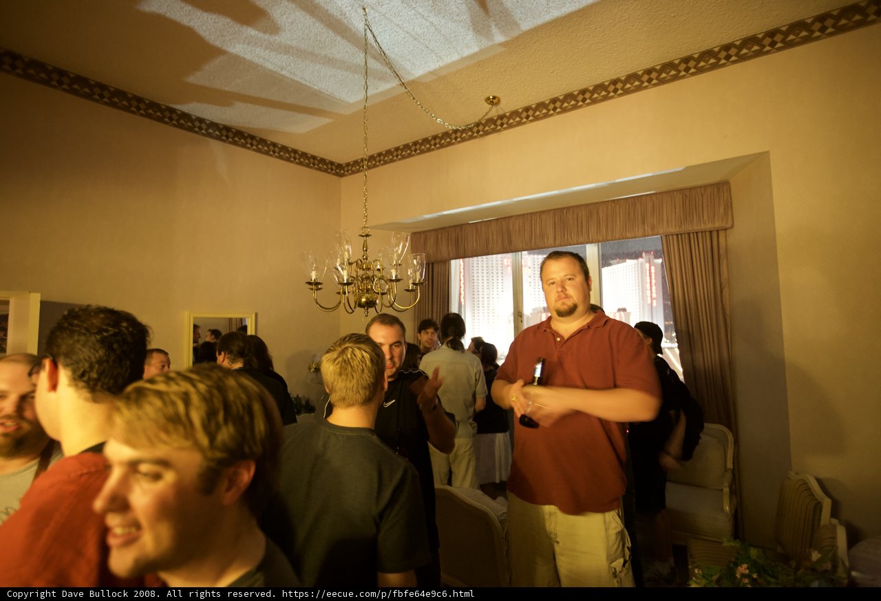 Projector Presentation in Chandelier-lit Reception Room