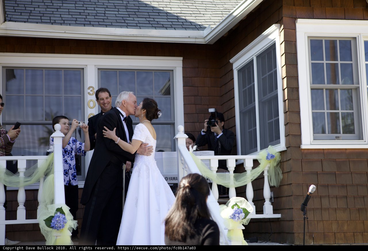 Wedding Kiss on the Porch