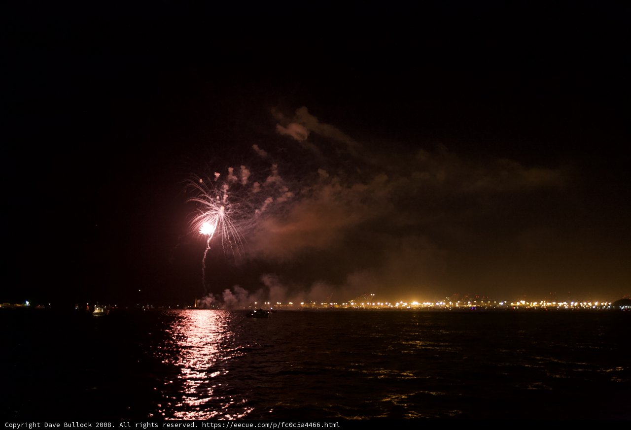 Spectacular Fireworks Display Over the Water