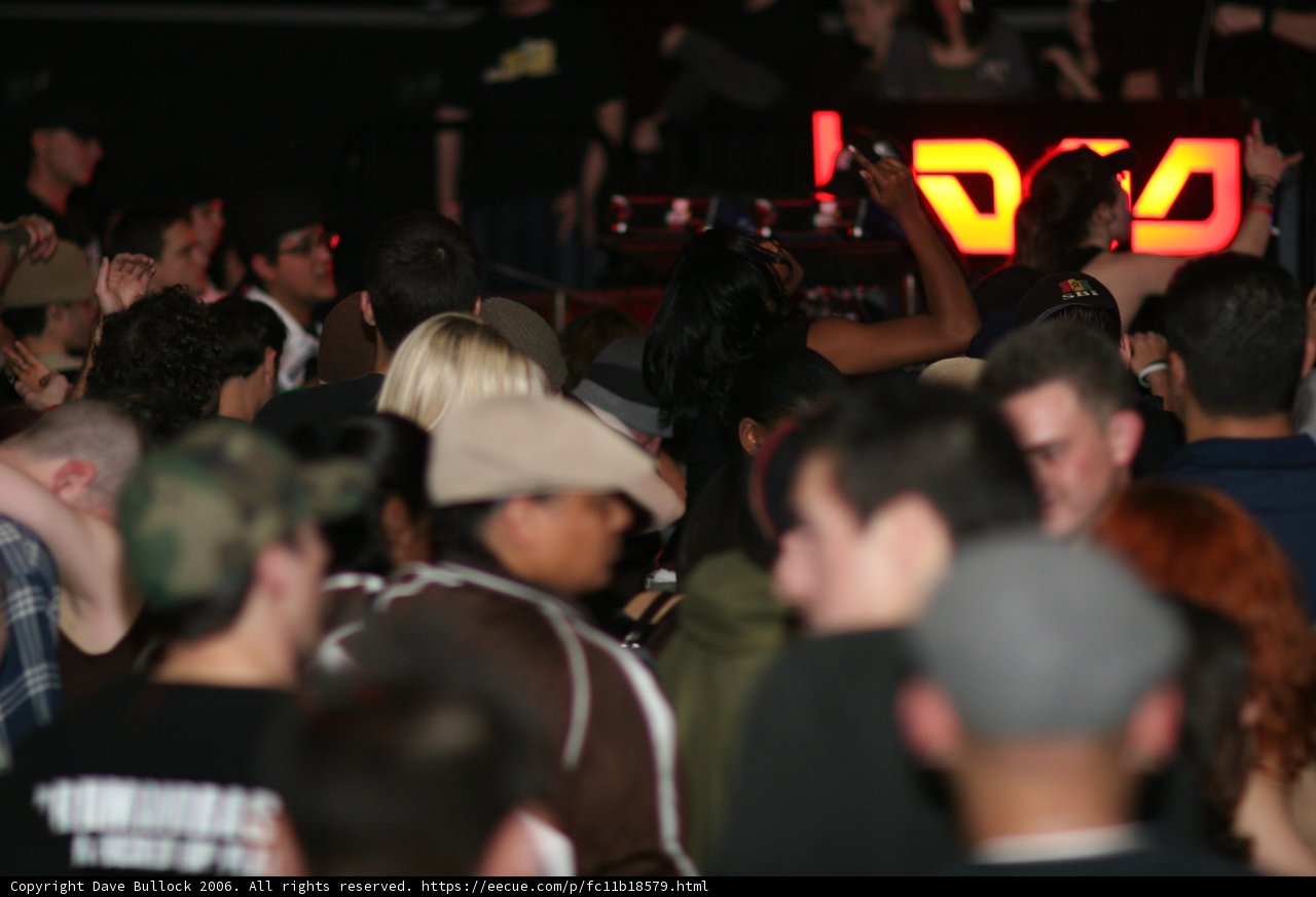 Nightclub Crowd in Baseball Hats