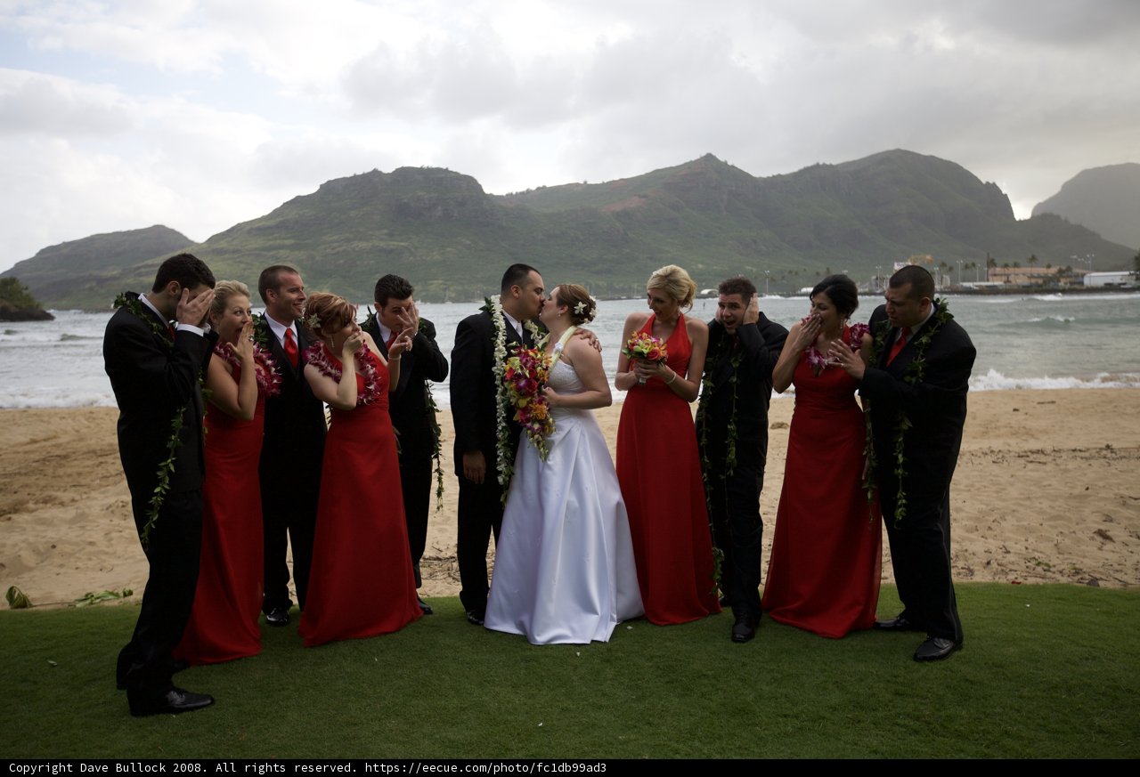 Red Dresses on the Beach