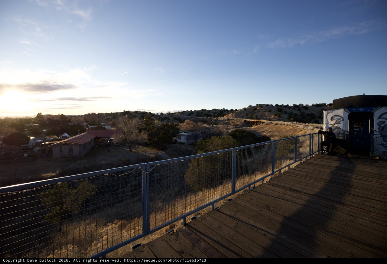 Golden Hour View from Desert Hillside Deck