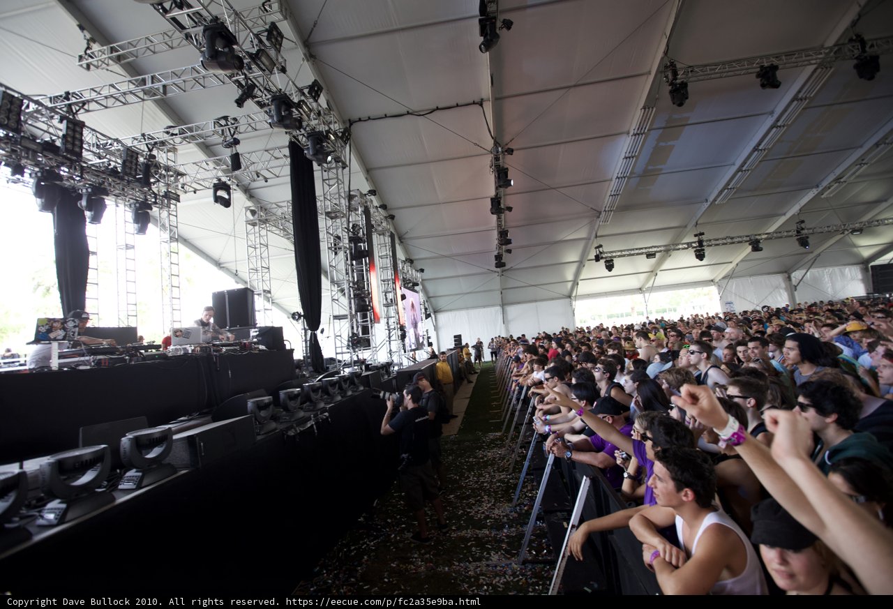 Concertgoers Jam-Packed in a Tent at Coachella