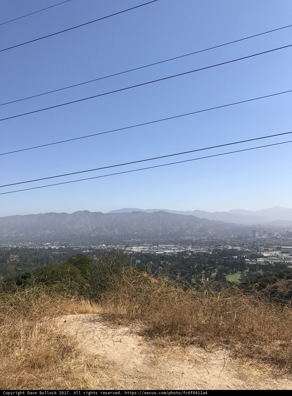 Aerial View of the City with Power Lines