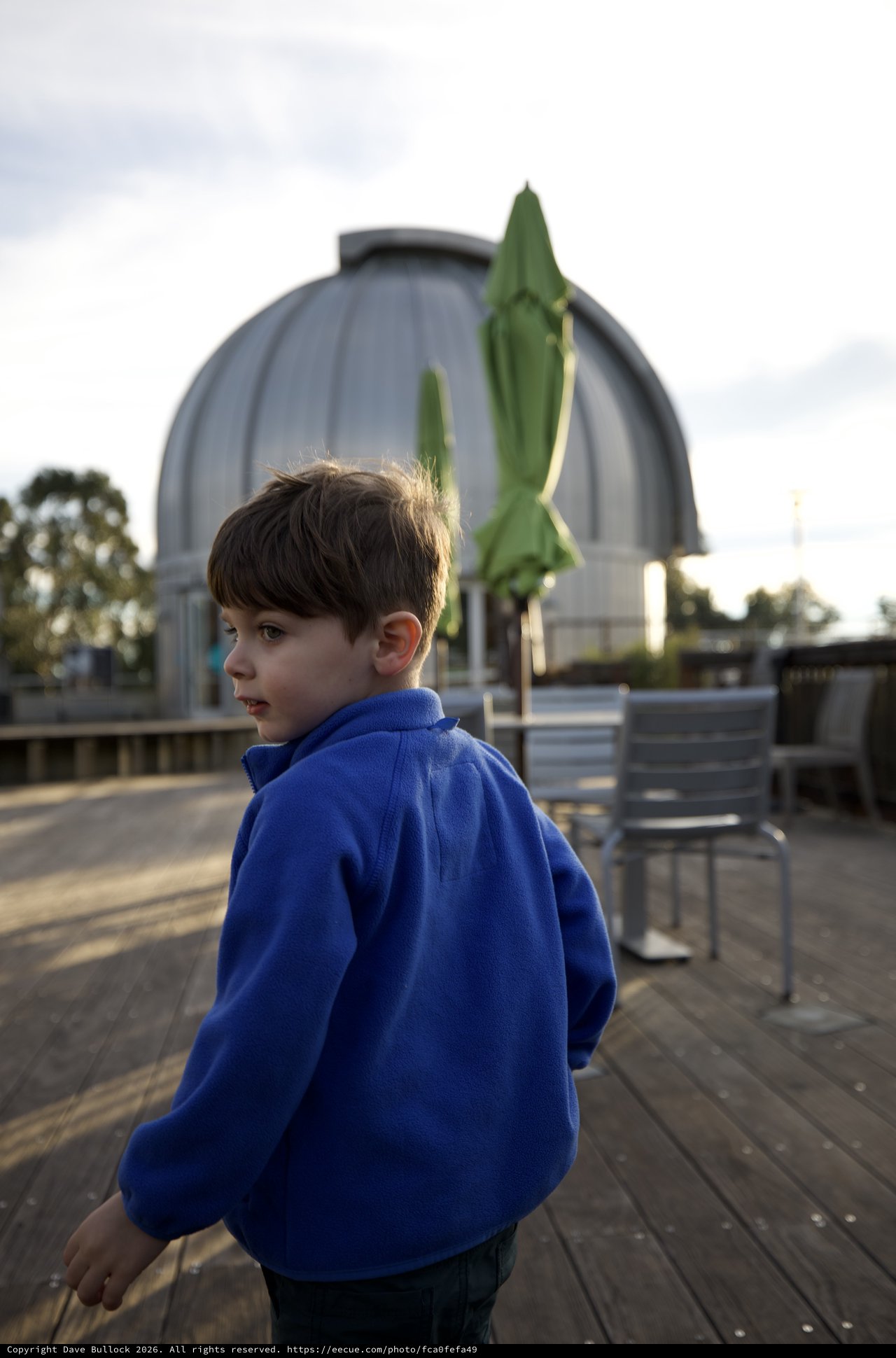 Young Boy at Observatory Deck at Dusk