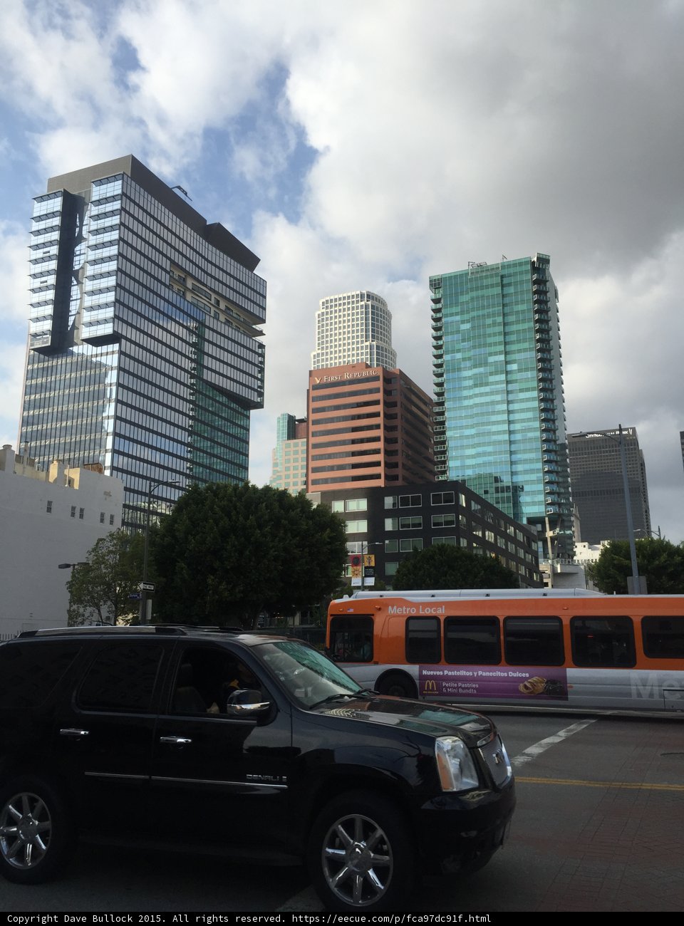 DTLA Skyline with Metro Bus