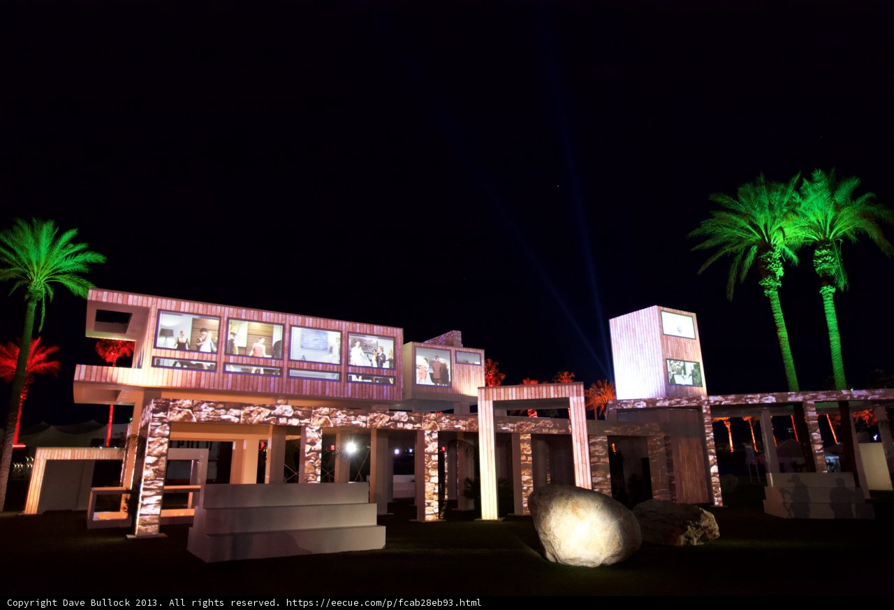 Illuminated Palm Tree Hotel