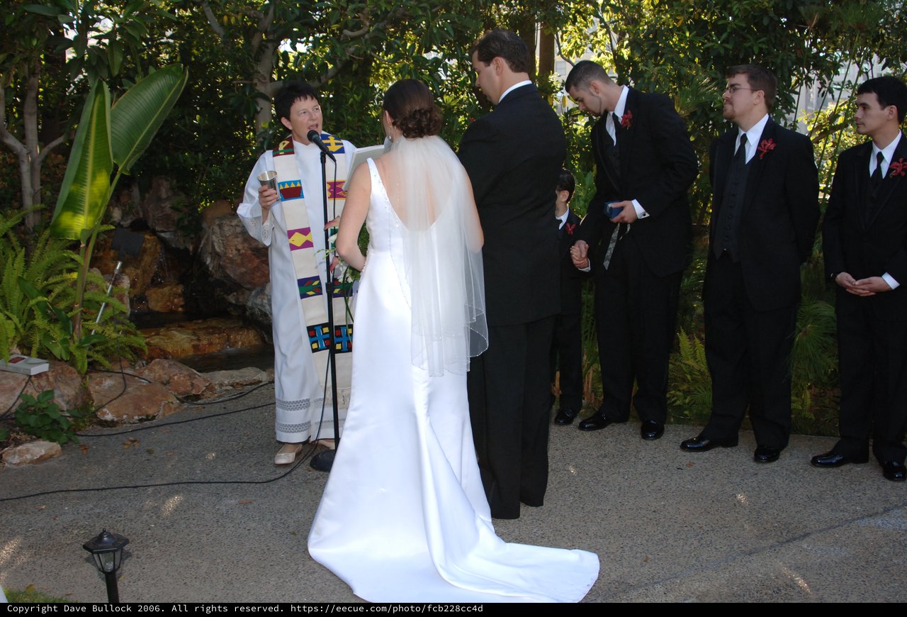 Outdoor Garden Wedding Ceremony Vows Exchange