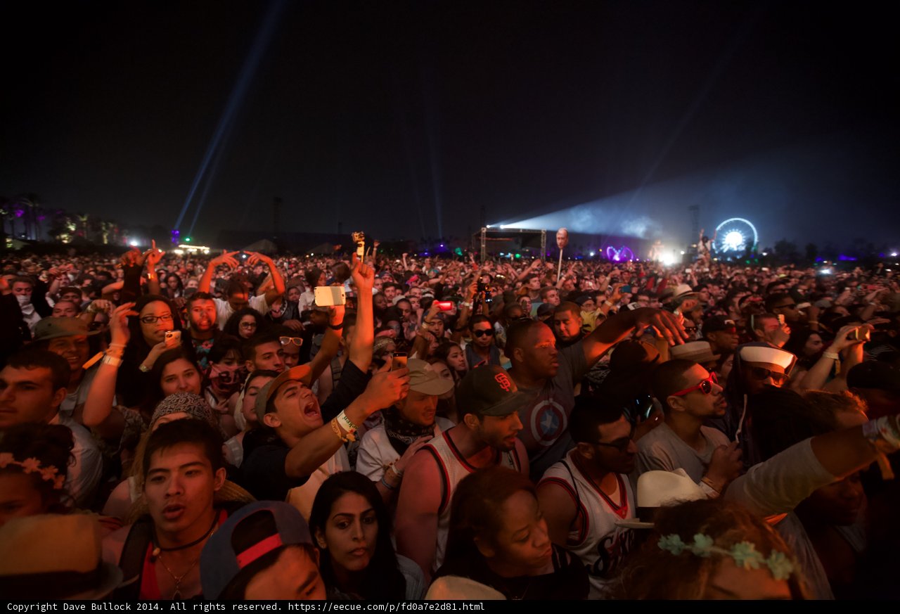 Night Sky Concert Crowd at Coachella 2014