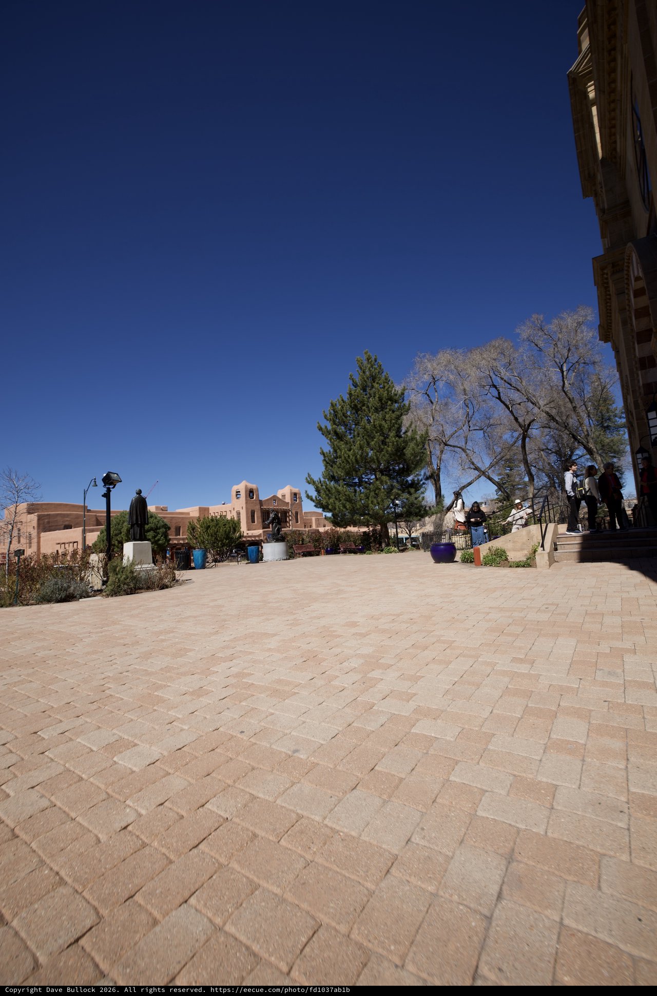 Adobe Architecture Plaza in Santa Fe's Historic Center