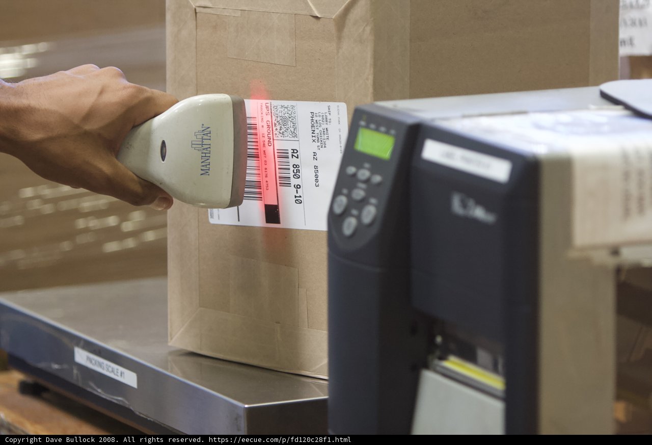 Scanning a Box with a Barcode Scanner