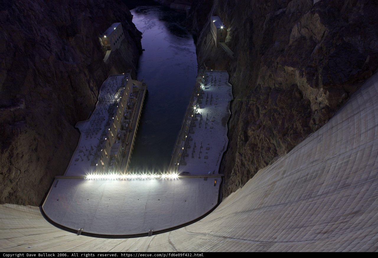 Nightfall at Hoover Dam