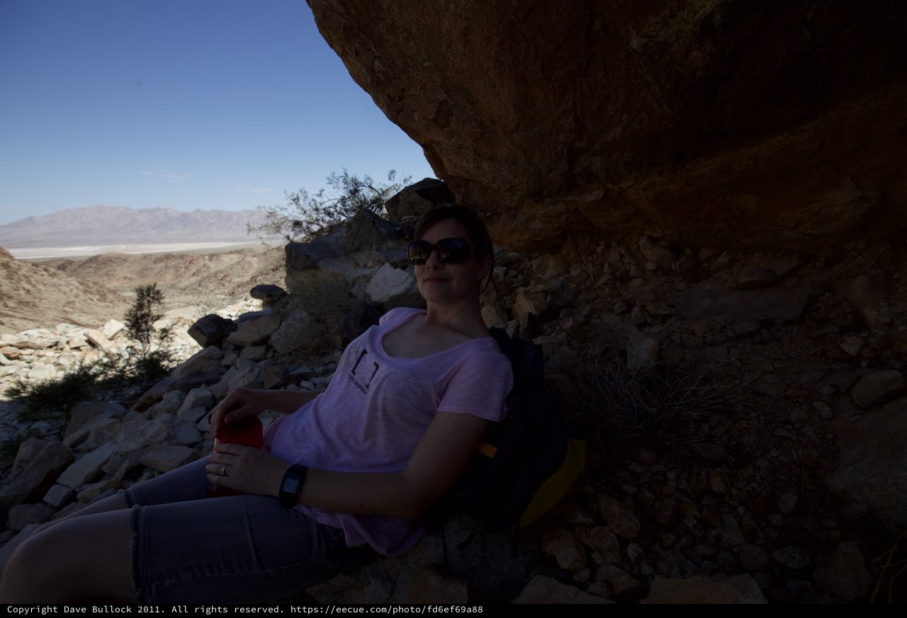 Desert Rest: Sheltering Under Ancient Rock Overhang