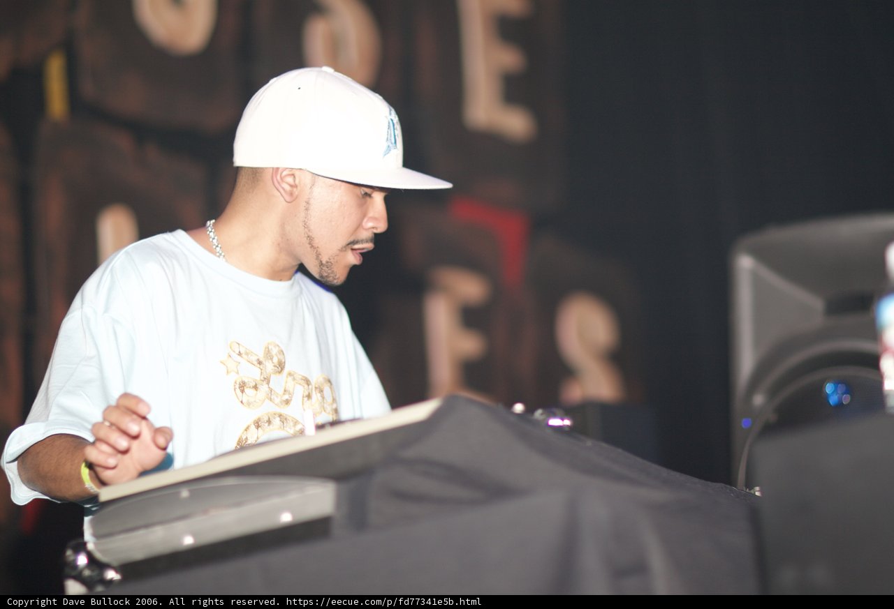 Dj Craze rocking the white baseball cap