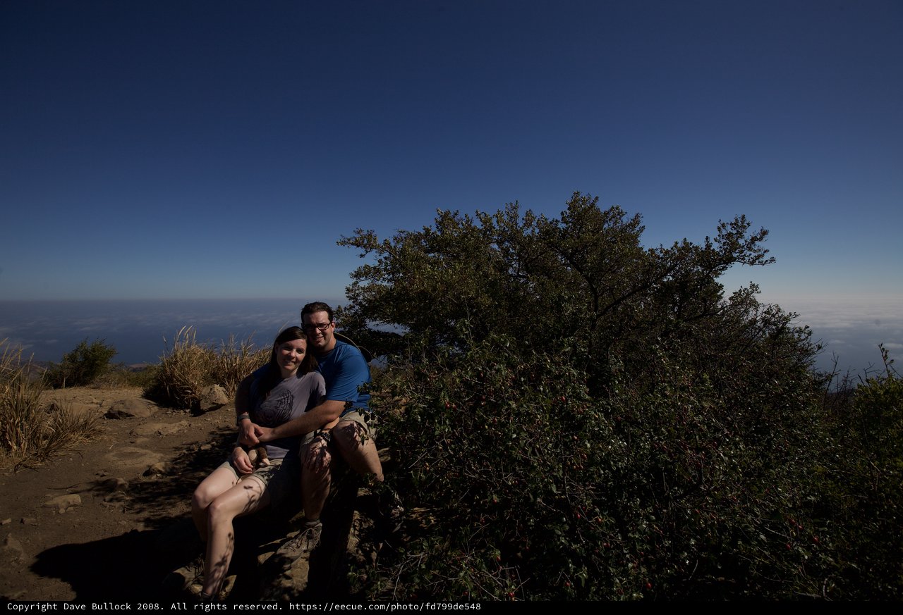 Couple Embracing at Gaviota Peak Summit