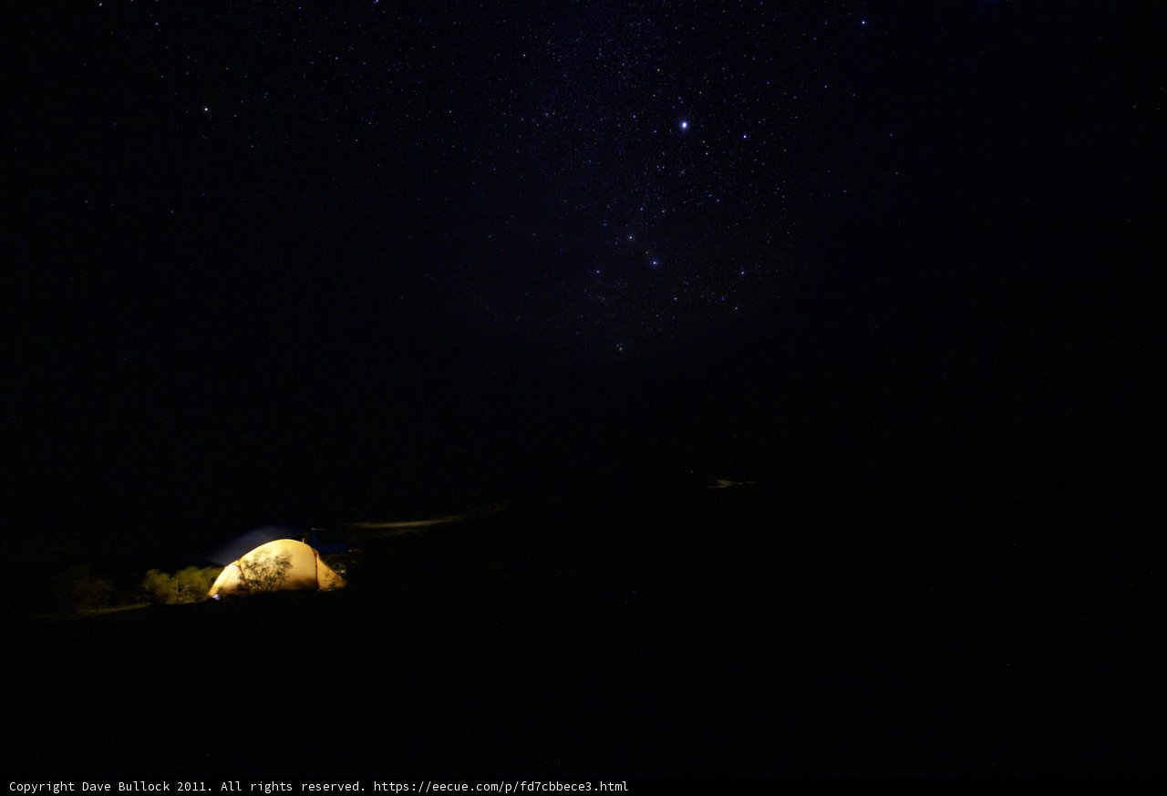 Nighttime Camping Under the Starry Sky