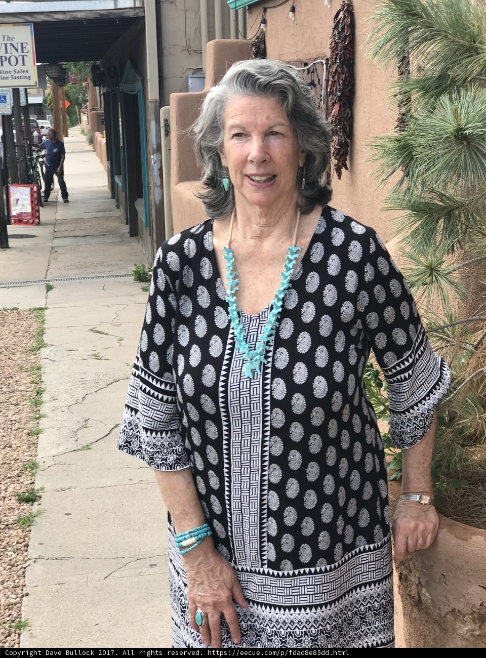 Rhoda B outside of Art Store in Santa Fe