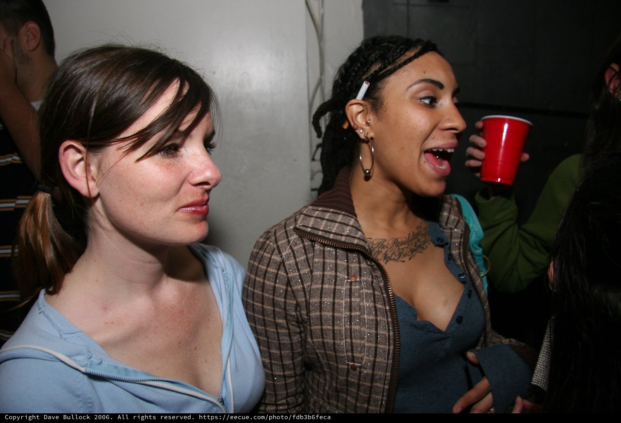 Two Women Celebrating New Year's Eve Party 2005