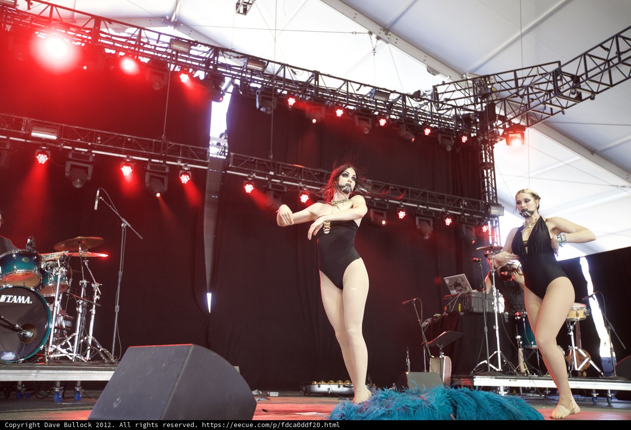 Swimsuit Sisters Rock Coachella Stage