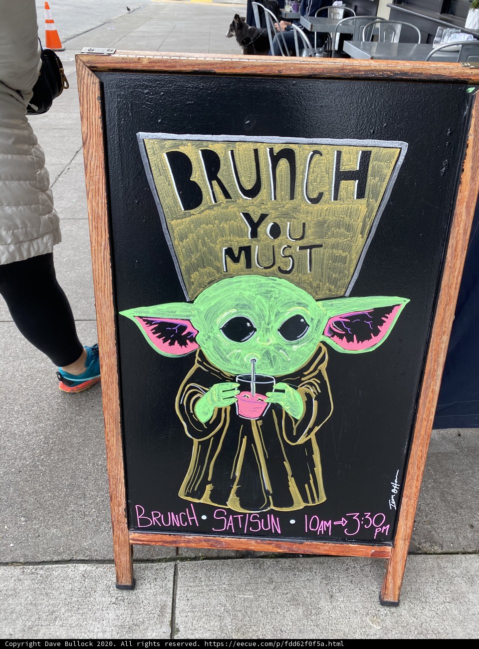 Baby Yoda Brunch Sign
