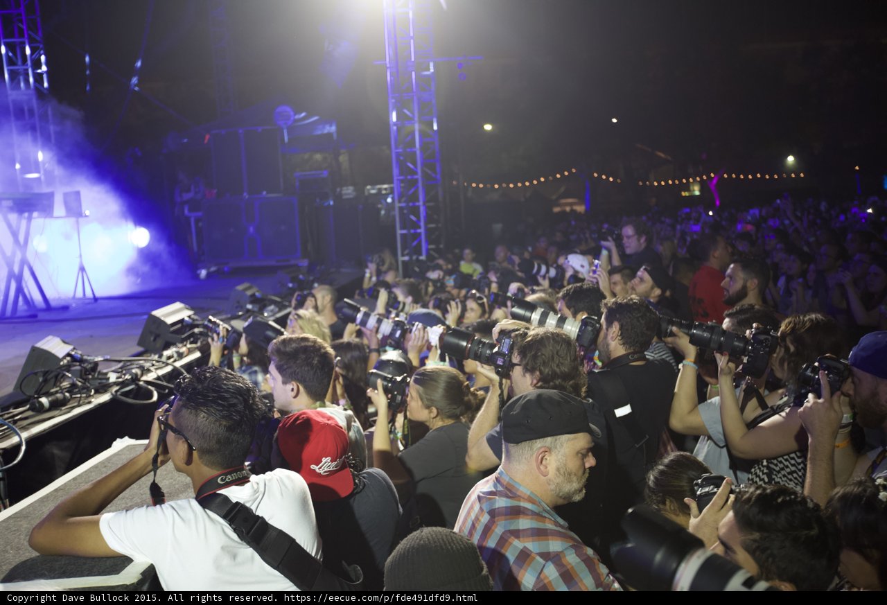 Photo Pit Photographers Stage Scaffolding Blue Haze