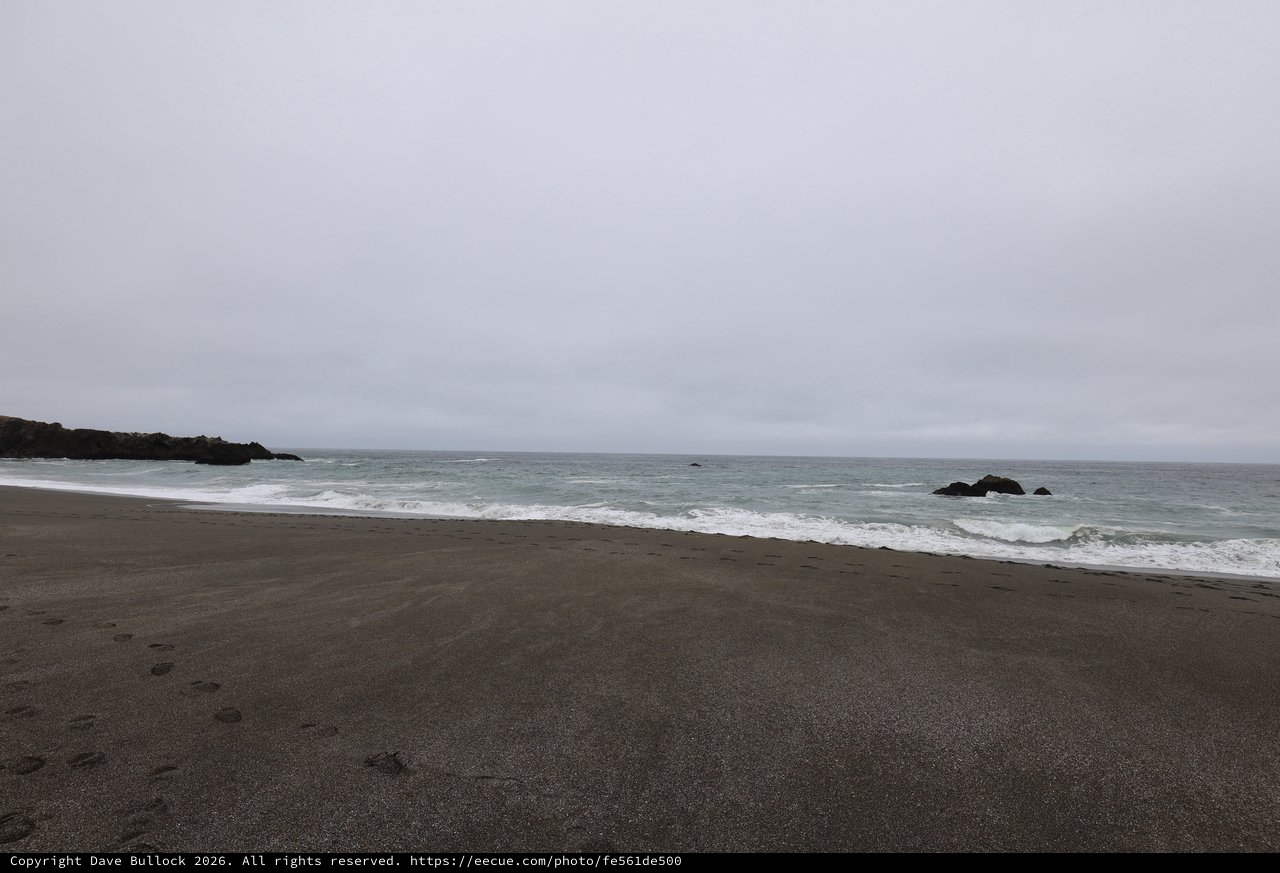 Moody Overcast Beach on the Northern California Coast