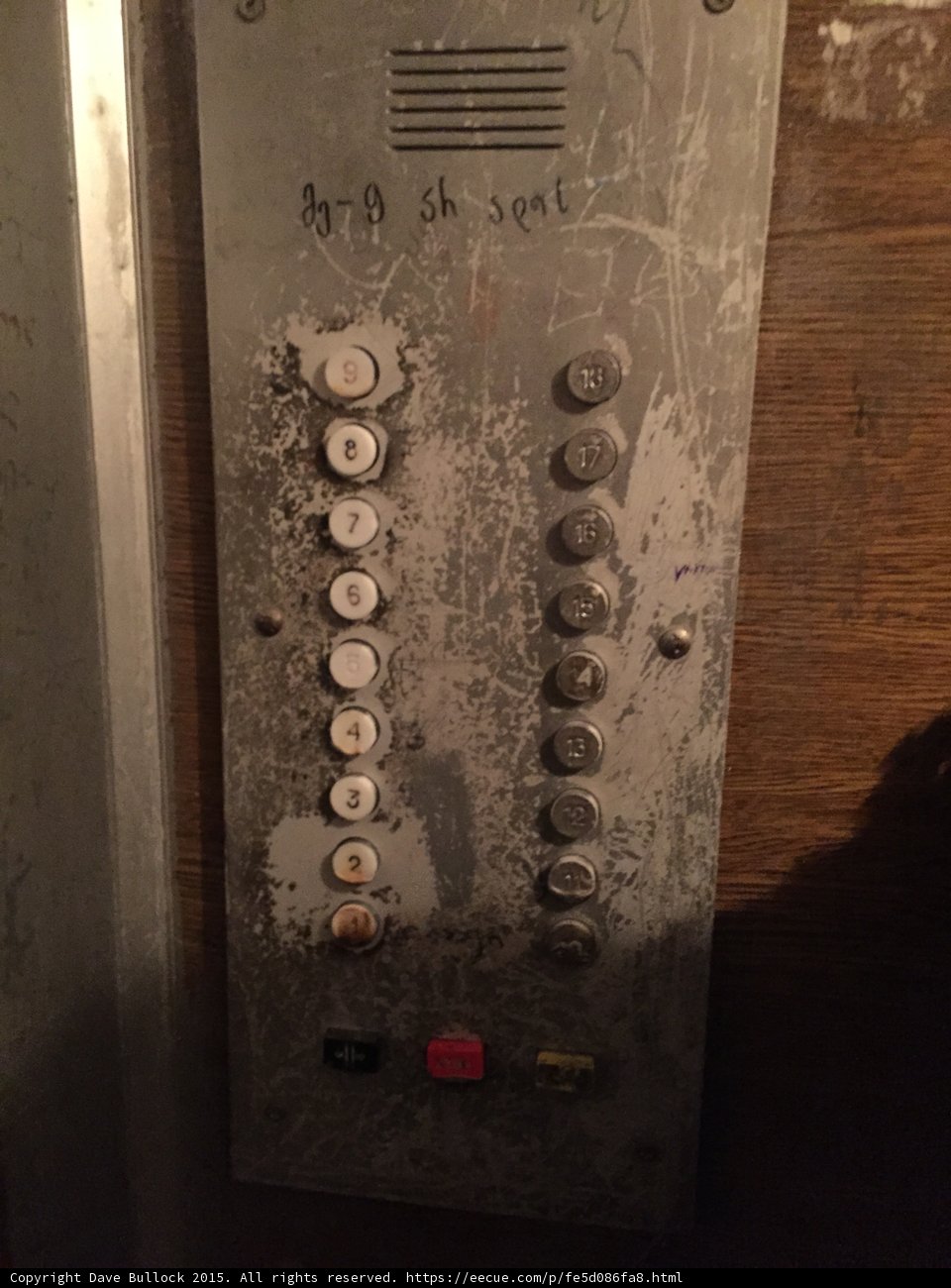 Worn Elevator Controls