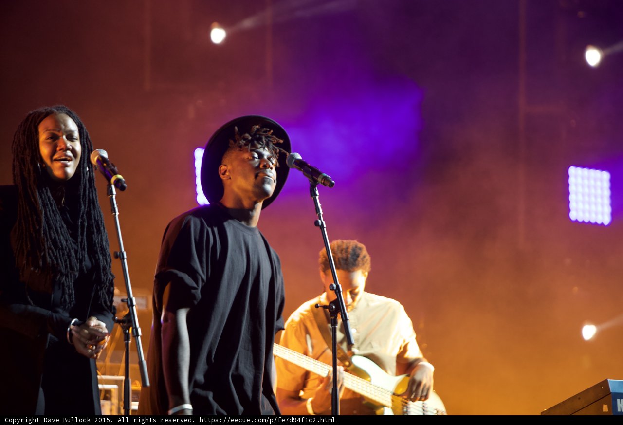 Solange Band Vocalist Hat Eyes Closed Dreadlocks Bassist Orange Haze LED Panel